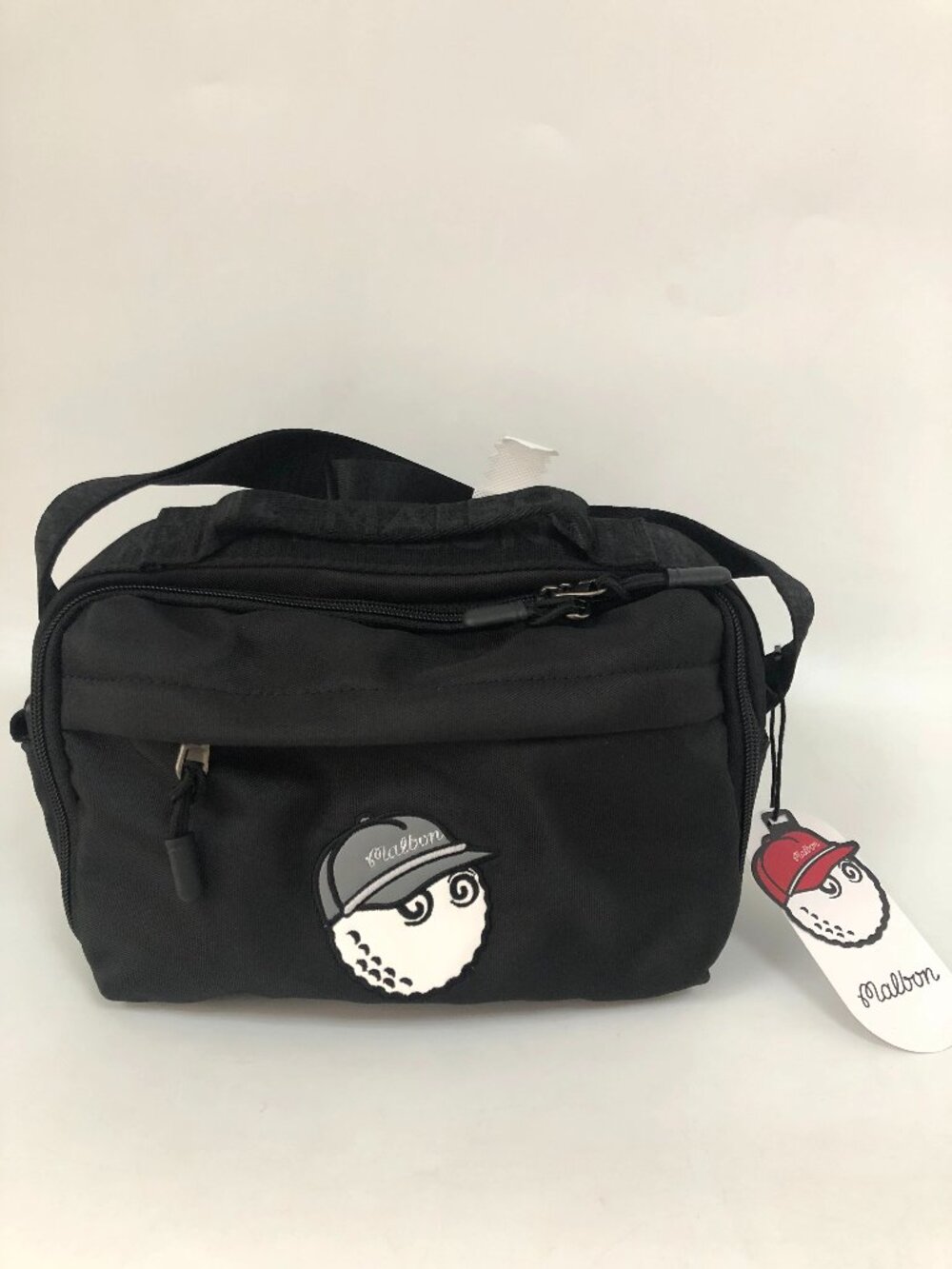 Malbon Golf Shoulder Bag Handbag Black Zipper Closure